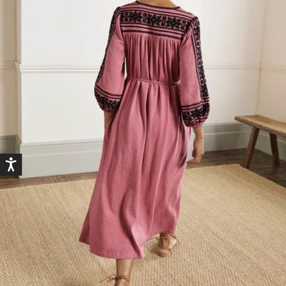 Boden boho embroidered jersey midi dress - Picture 8 of 9